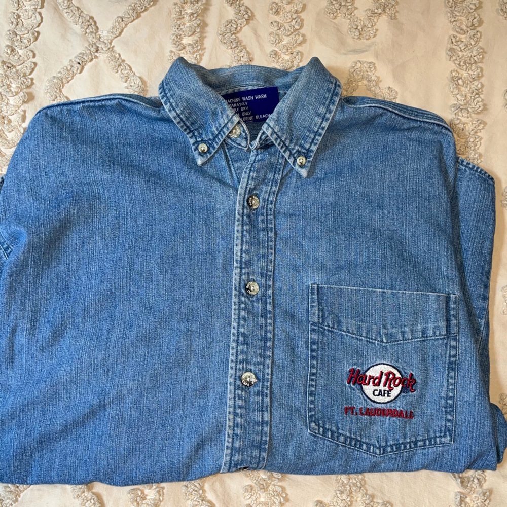 Vintage Hard Rock Cafe Blue Denim Shirt